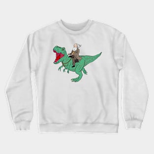 riding a dinosaur Crewneck Sweatshirt